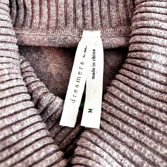 3/$20 Dreamers Purple Cowl Neck Sweater - Picture 3 of 4